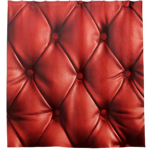 Rijk rood leer: luxe getextureerd detail douchegordijn (Voorkant)