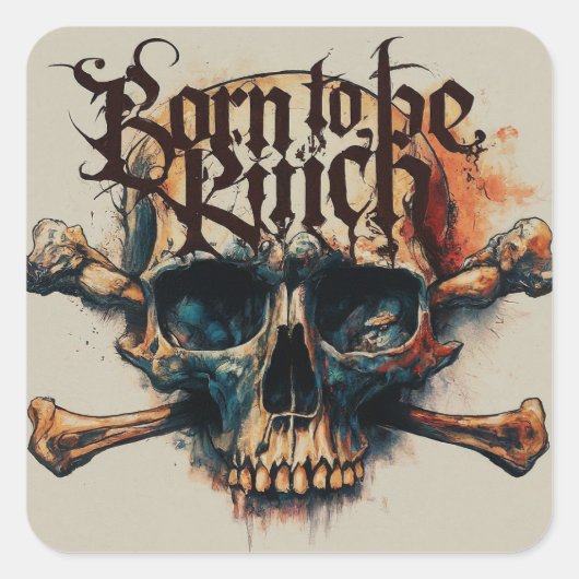 rijk tattoo vierkante sticker (Voorkant)