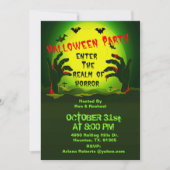 Rijk van Horror Bloody HandsHalloween Uitnodiging (Voorkant)