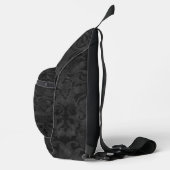 Rijk zwart Brocade-patroon Sling Bag (Rechts)