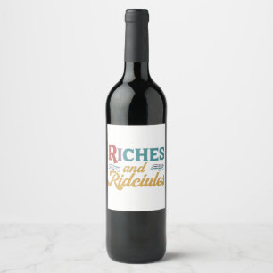 Rijkdom en spot wijn fles etiket