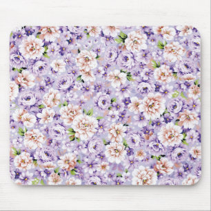 Rijke bloem met paarse en roze bloemen muismat