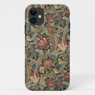 Rijke bloemrijke tapijtbrokaat antieke Victoriaans iPhone 11 Hoesje