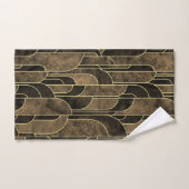 Rijke Bruin en Goud Art Deco Patroon Bad Handdoek (Handdoek)