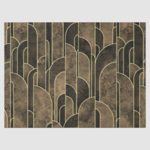 Rijke Bruin en Goud Art Deco Patroon Tissuepapier