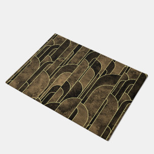 Rijke bruine en gouden Art Deco-patroon Deurmat