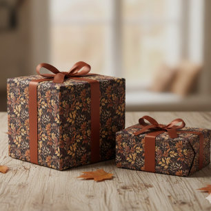 Rijke bruine gouden roestige verbrande oranje herf cadeaupapier