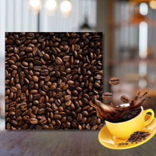 Rijke bruine koffiebonen Patroon Café/Coffee Bar Tegeltje