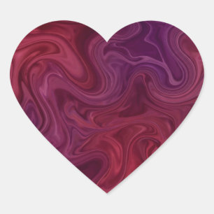 Rijke Burgundy Wijn Paarse Organische Stroom Hart Sticker
