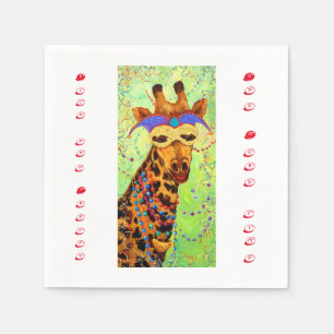 Rijke en Giraffe Cocktail Napkin Servet