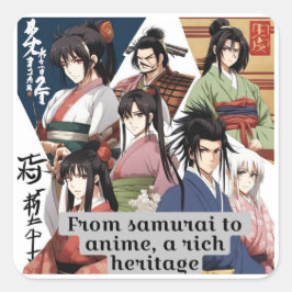 Rijke erfgoed van Japan Vierkante Sticker