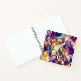 Rijke Geometrische Mozaïek Glas in lood Waterverf Notitieboek