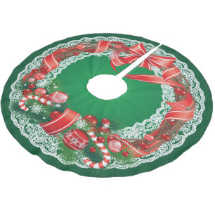 Rijke Groene Ombre met Kant Kerstkrans Kerstboom Rok