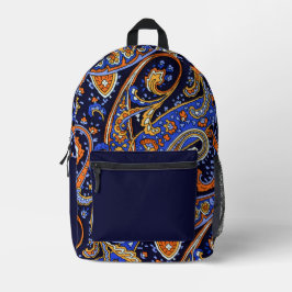Rijke Indigo en Amber Sierpatroon Dagelijkse Rugza Bedrukte Rugzak