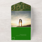 Rijke kleuren met gouden bruiloft all in one uitnodiging (Buitenkant)