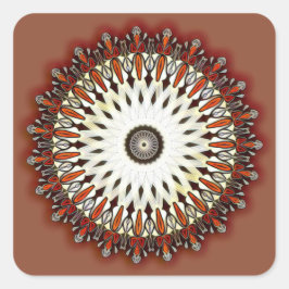 Rijke koperen mandala vierkante sticker