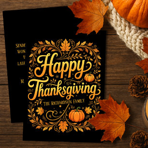 Rijke oogst goud en herfstbladeren Thanksgiving Kaart