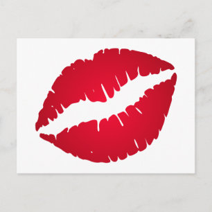 Rijke rode lippenstift briefkaart