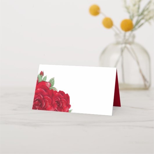 Rijke Rode Rozen Bloemen Namen Datum Bruiloft (Achterkant)