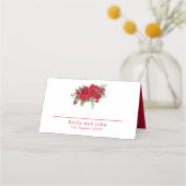 Rijke Rode Rozen Bloemen Namen Datum Bruiloft (Voorkant)