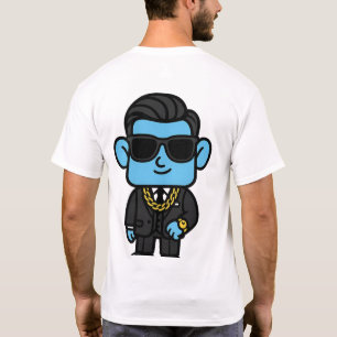 Rijke Smilo T-shirt - Luxe Blauwe karakterontwerp