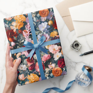 Rijke Tuinboeket — Editoriale Kleurenlaag Cadeaupapier