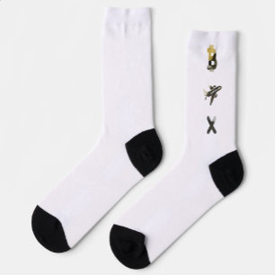 RIJKE Unisex Sokken Trend Abstract Zwart Wit Goud