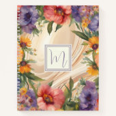 Rijke Waterverf Bloemen Border Hardcover Notitieboek (Voorkant)