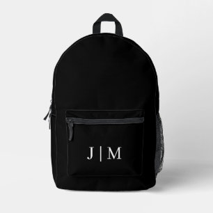 Rijke Zwarte Aanpasbare Monogram Luxe Modern Bedrukte Rugzak