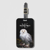 Rijkswintersnuffeluil (monogram) bagagelabel (Voorkant (verticaal))