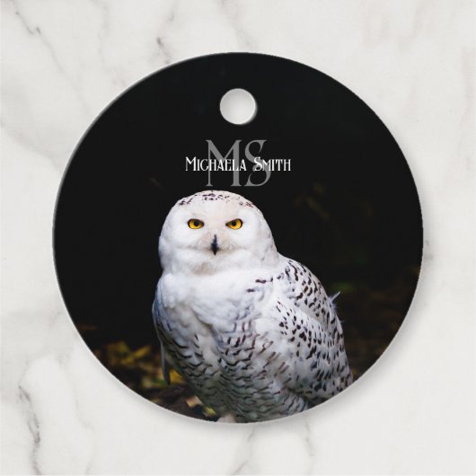 Rijkswintersnuffeluil (monogram) bedankjes labels (Voorkant)