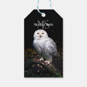 Rijkswintersnuffeluil (monogram) cadeaulabel