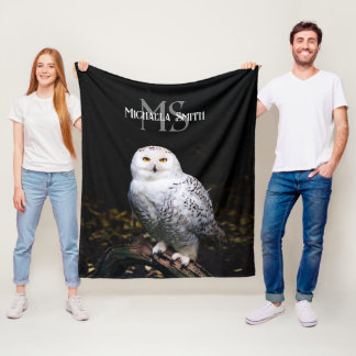 Rijkswintersnuffeluil (monogram) fleece deken