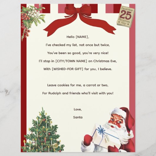 rijmende kerstbrief van Santa's Desk (Voorkant)