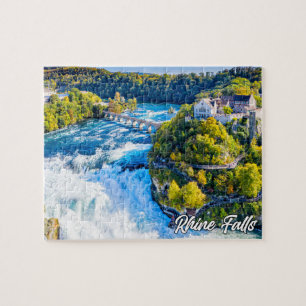 Rijn Herfsten, Schaffhausen, Zwitserland Legpuzzel