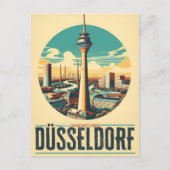 Rijn Toren Düsseldorf Rheinturm Duits cadeau Briefkaart (Voorkant)