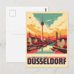 Rijn Toren Düsseldorf Rheinturm Duitse cadeau Briefkaart