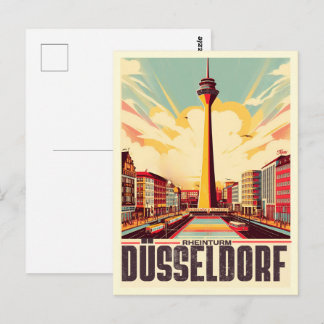 Rijn Toren Dusseldorf Rheinturm Duitse cadeau Briefkaart