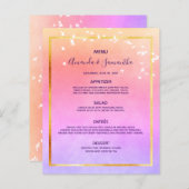 Rijnboegpastels van het bruiloft Menu (Voorkant / Achterkant)