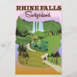 Rijnwaterval Zwitserland reisposter Briefpapier