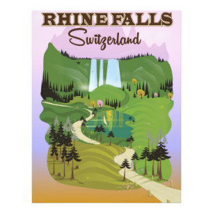 Rijnwaterval Zwitserland reisposter Foto Afdruk