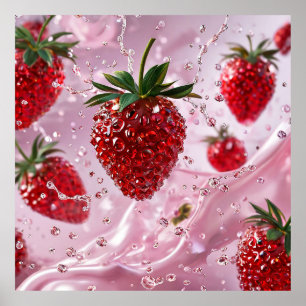 Rijpe aardbeien compositie poster