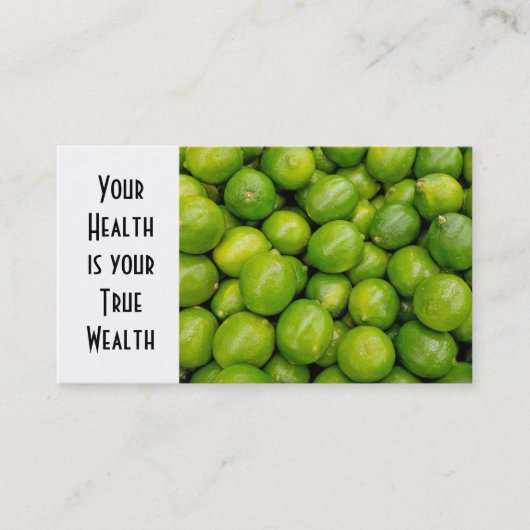 Rijpe groene limoenen visitekaartje (Voorkant)