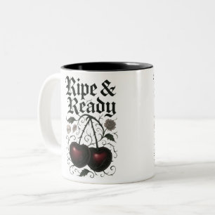 Rijpe & Klaar Kersen Gothic Graphic Tweekleurige Koffiemok