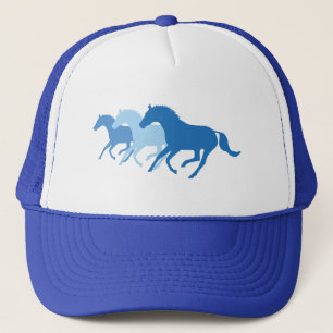 Rijppaarden (blauw) trucker pet