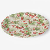 rijpveld, rode aardbeien papieren bordje (Gekanteld)