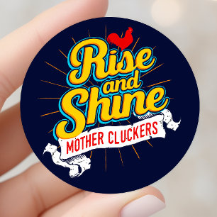 Rijs en Schijn Moeder Klokkers Haan Platteland Ronde Sticker
