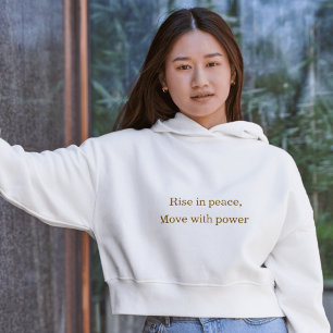 Rijs In Vrede Beweeg Met Kracht Minimale Typografi Hoodie