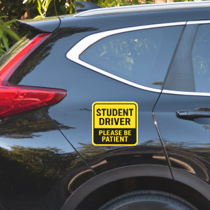Rijschoolleerling - Wees Geduldig Geel & Zwart Sticker