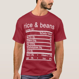 rijst en bonen Voeding Feiten Grappige Thanksgivin T-shirt